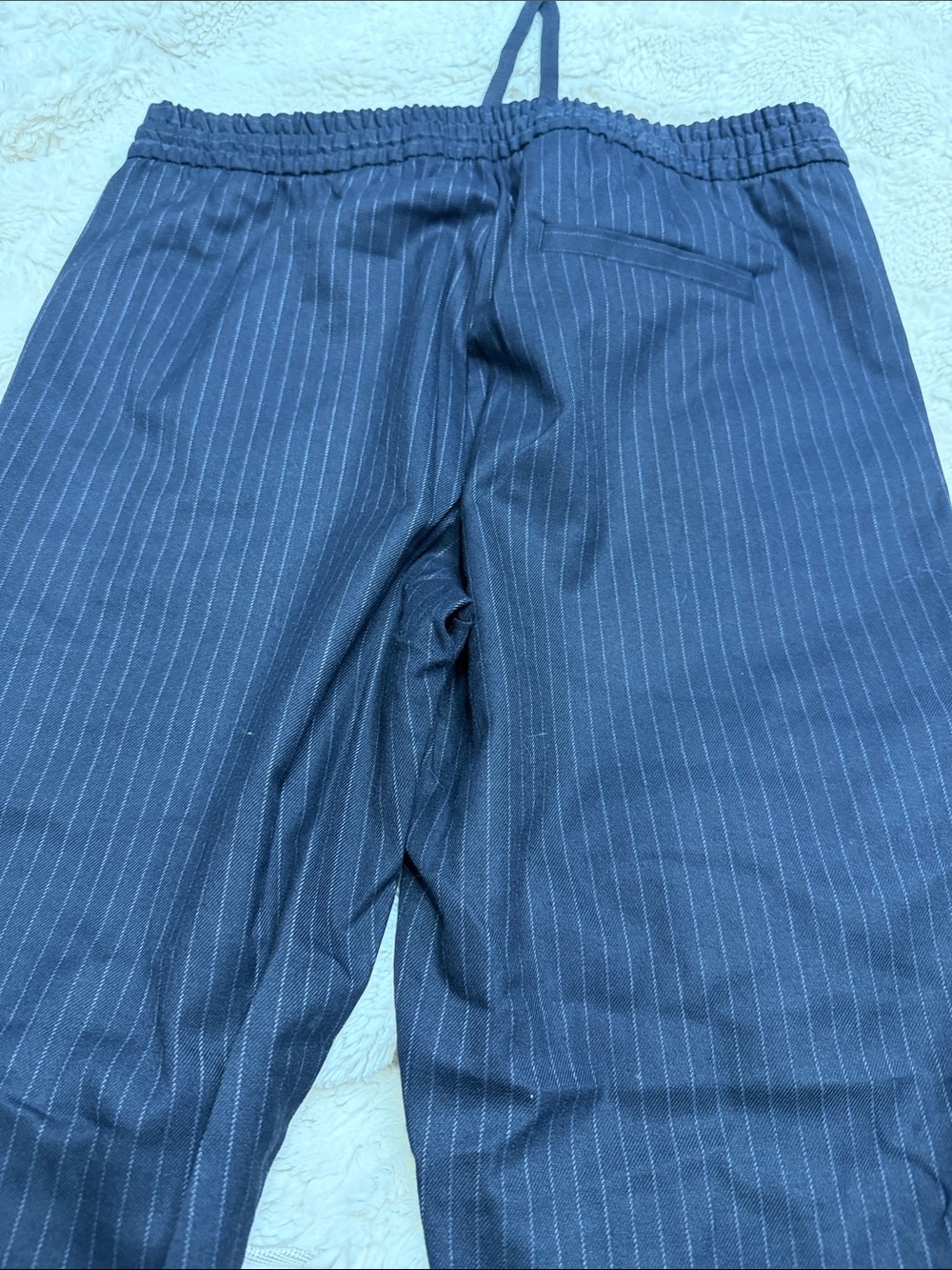GAP navy Pinstripe Drawstring Trousers with pockets - Picture 3 of 4